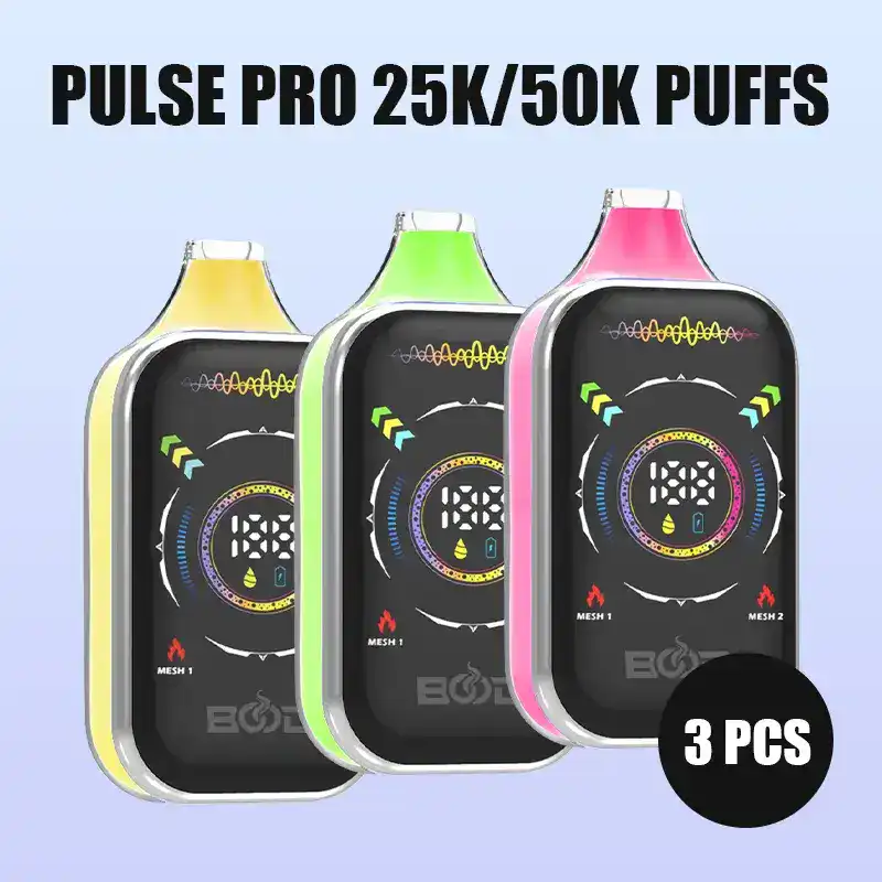 3PCS BOOD Pulse Pro 25k/50k Puffs Wegwerp E-sigaratte Vape (CN Warehouse)