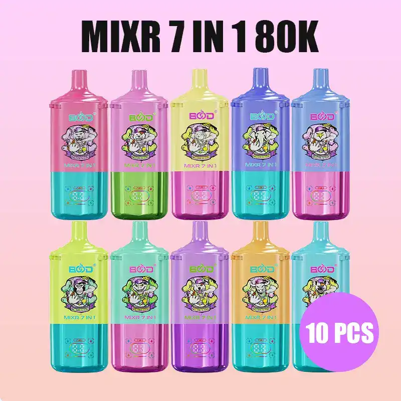 10PCS BOOD MIXR 7 en 1 80K Puffs Desechables E-cigaratte Vape (CN Warehouse)