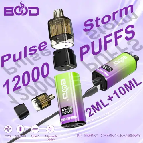 BOOD Pulse Storm 12K Puffs TPD Vape (CN Warehouse)