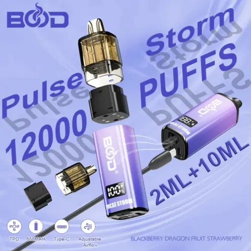 BOOD Pulse Storm 12K Puffs TPD Vape (CN Warehouse)