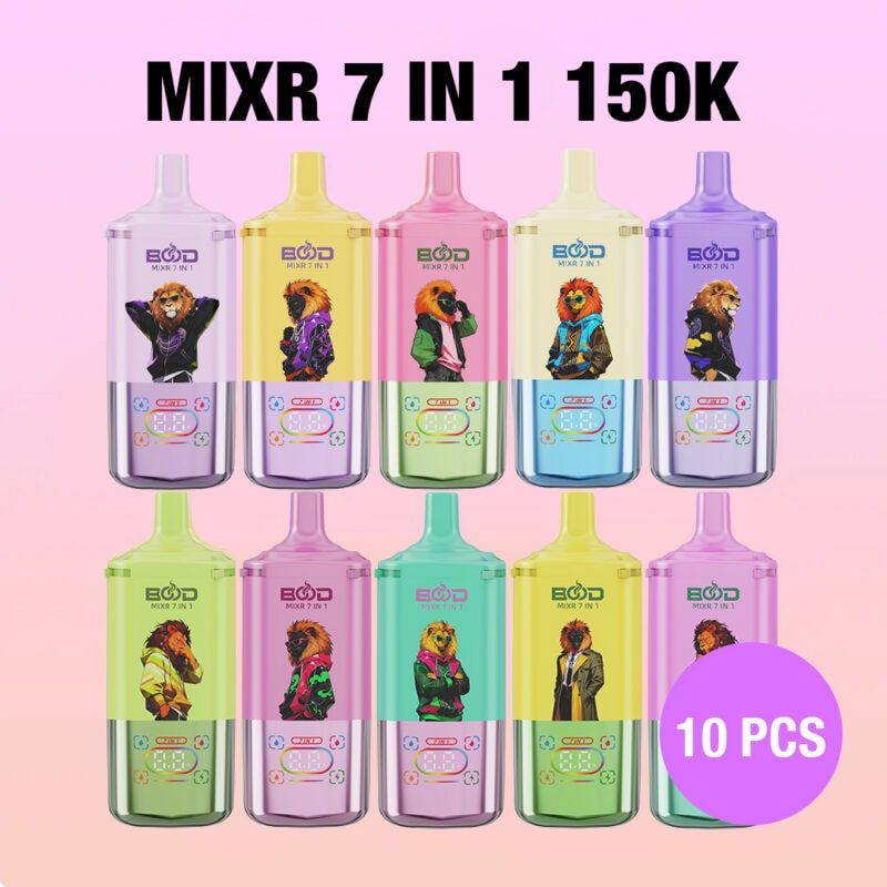 10 PIEZAS BOOD MIXR 7 en 1 150K Caladas Vapeador Desechable (Almacén CN)