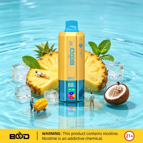 03 Ananassi Jää Vasto 160K - BOOD Vasto 8in1 160K Puffs Ühekordne E-sigarett Vape (CN ladu)