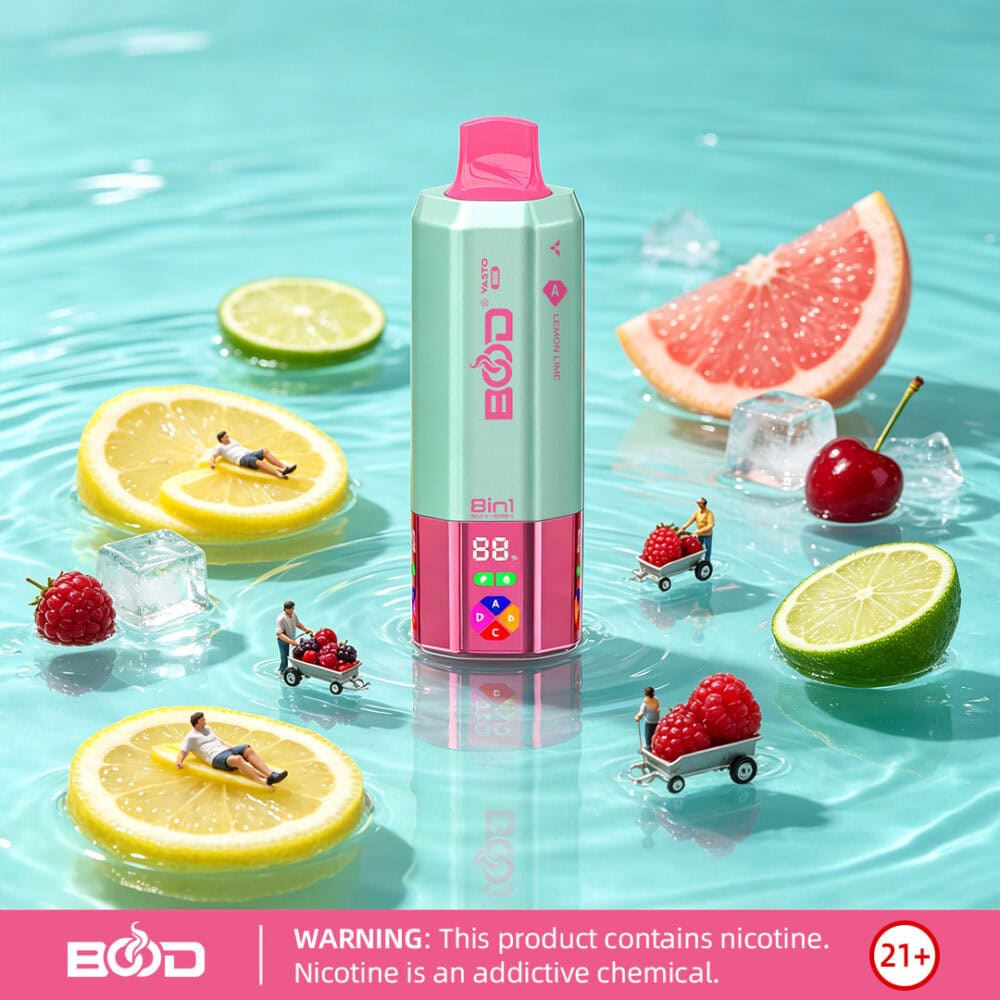 05 Sidruni-laimi Vasto 160K - BOOD Vasto 8in1 160K Puffs Ühekordne E-sigarett Vape (CN ladu)