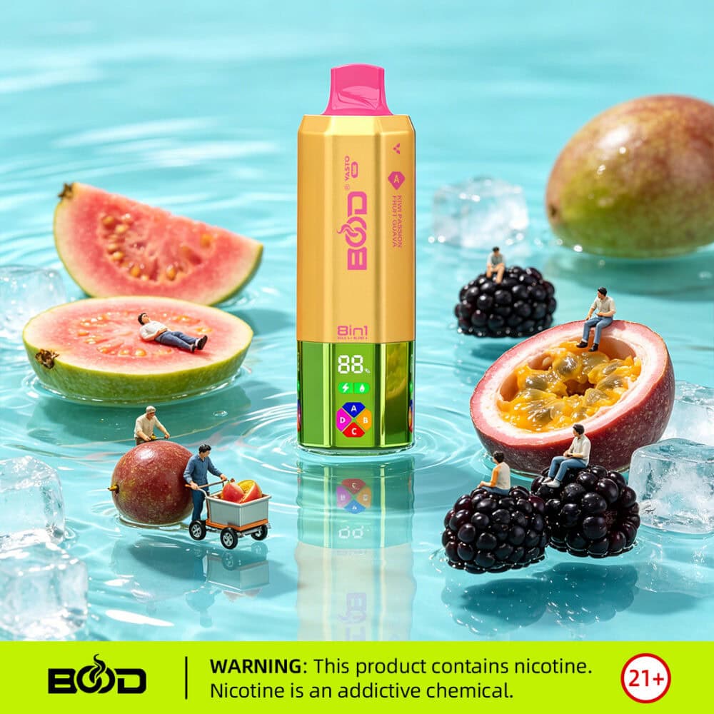 09 Kiivi Passioni Vili Guava Vasto 160K - BOOD Vasto 8in1 160K Puffs Ühekordne E-sigarett Vape (CN ladu)